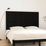  Stensko posteljno vzglavje črno 185x3x110 cm trdna borovina