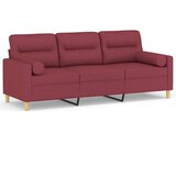  Trosjed s ukrasnim jastucima boja vina 180 cm od tkanine | shoptok.hr