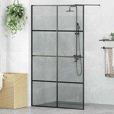 Zid za walk-in tuš Crna 115 x 195 cm Staklo otporno na udarce | shoptok.hr