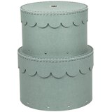 Bigso Box of Sweden Mentolno zelene kartonaste škatle s pokrovom za shranjevanje v kompletu 2 ks ø 26x17,5 cm Wilma – | Shoptok.si