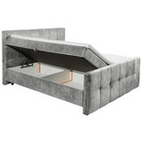 MID.YOU POSTELJA Z VZMETNICO 180 cm x 200 cm , tekstil, leseni material siva | Shoptok.si