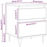 Ormarić za krevet Crni hrast 40 x 35 x 50 cm Konstruirano drvo | shoptok.hr