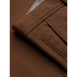 Ombre Men's classic cut chino pants with soft texture - caramel | Shoptok.si