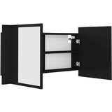 vidaXL LED kopalniška omarica z ogledalom črna 90x12x45 cm | Shoptok.si