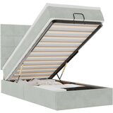 vidaXL Otomanski posteljni okvir z vzmetnico krem 120x200 cm blago | Shoptok.si