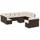  13-dijelni set vrtnih sofa s jastucima smeđi od poliratana | shoptok.hr