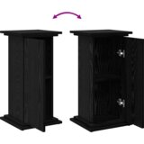 vidaXL Stalak za Prikaz s Skladištem Crni Hrast 31x30x60 cm Izrađen od Drva | shoptok.hr