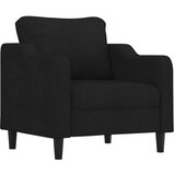  Fotelja s tabureom crna 60 cm od tkanine | shoptok.hr