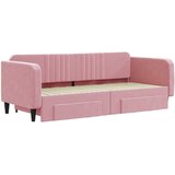  Dnevni krevet na razvlačenje ružičasti 90 x 200 cm baršunasti | shoptok.hr