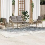 Maison Chic Seti vrtnega pohištva - Vrtna garnitura - Vrtni pohištvo set 4-delna z blazinami bež poli ratan, (21809293) | Shoptok.si