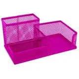 Metalni mrežasti organizator za stol ružičaste boje 205x103x98mm