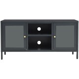 TV ormarić antracit 105 x 35 x 52 cm od čelika i stakla | Eponuda.ba