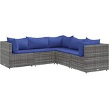 Maison Chic Seti vrtnega pohištva - Vrtna garnitura - Vrtni pohištvo set 5-delna z blazinami siv poli ratan, (21814096) | Shoptok.si