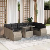 10-dijelni set vrtnih sofa poliratan s jastucima svijetlosivi | shoptok.hr