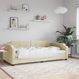 vidaXL Raztegljiva postelja krem 90x200 cm blago Cene