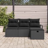  Set sofe s jastukom s pohranom 4 pcs Crna poliratan | shoptok.hr