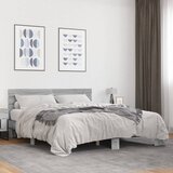 Maison Chic Posteljni okvir - Dvoposteljna postelja - Zakonska postelja siva sonoma 160x200 cm inž. les in kovina-J5497, (21759734) | Shoptok.si