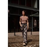 Marisse Viscose Trousers With A Belt, Black Cene