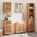 The Living Store Kopalniška garnitura 5-delna trdna orehovina - Kopalniška Garnitura, (21836308) | Shoptok.si
