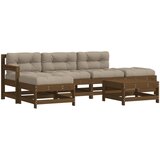 The Living Store Vrtna garnitura 6-delna z blazinami medeno rjava trden les - Vrtna Sedežna Garnitura, (21461008) | Shoptok.si