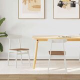  Stolac za blagovanje 2 pcs Bjela i prirodna Čvrsto drvo | shoptok.hr