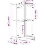  Ormar Corona 102 x 52 x 186 cm od masivne borovine | shoptok.hr