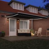  Skrovita tenda S LED lampica Crna 400 × 300 cm Tkanina i čelik | shoptok.hr