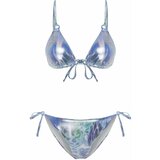 Trendyol Abstract Patterned Triangle Bikini Set with Accessories Cene