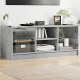 Maison Chic TV omarica - TV stojalo - Televizijska omarica s steklenimi vrati betonsko siva 102x37x42 cm, (21700981) | Shoptok.si