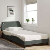 vidaXL Krevet s madracem tamnosivi 100 x 200 cm od tkanine | shoptok.hr