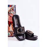 S. BARSKI Women's Fashionable Leather Slippers Black Adaline | shoptok.hr