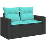  Vrtna garnitura - 11-dijelni set vrtnih sofa od poliratana s jastucima crni - Crna 1 | shoptok.hr