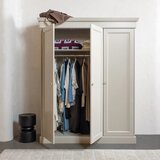 WOOOD Sivo-bež garderobna omara iz masivnega bora 171x212x63 cm Olivia – | Shoptok.si
