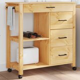  The Living Store Kuhinjski voziček MONZA 84x40x90 cm trdna borovina - Kuhinjski Voziček, (21502935) | Shoptok.si