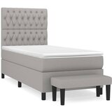  Krevet s oprugama i madracem svjetlosivi 100x200 cm od tkanine | shoptok.hr