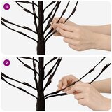  LED božićno drvce Crna 47 x 210 cm Čelik 180 LED lampica | shoptok.hr
