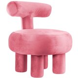 Leitmotiv Rožnat žameten fotelj Abrazo – | Shoptok.si