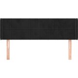  Uzglavlje s ušima crno 147x16x78/88 cm baršunasto | shoptok.hr