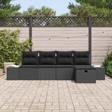  Sjedeća garnitura za vrt 5 kom. Crna poliratan 239 x 117 x 85 cm | shoptok.hr