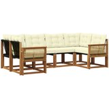  Set vanjskih sofa 6 kom. Prirodna i krem Smeđa 245 x 128,5 x 73 cm | shoptok.hr