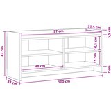 TV ormar 100 x 33 x 47 cm Hrast artisan Konstruirano drvo | Eponuda.ba
