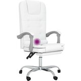  Masažni pisarniški stol belo umetno usnje, (21135105) | Shoptok.si