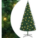 vidaXL Umestno božično drevo z dekorativnimi lučmi Zelena 400 cm PVC u