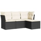 vidaXL 4-dijelni set vrtnih sofa od poliratana s jastucima crni | shoptok.hr