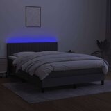  Krevet box spring s madracem LED tamnosivi 140x190 cm tkanina | shoptok.hr