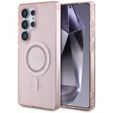 Guess Silikonski ovitek GUHMS25LPFTDTEP za Samsung Galaxy S25 Ultra 5G, MagSafe, roza s kristalčki Cene