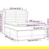  Box spring postelja z vzmetnico svetlo siva 140x200 cm blago, (20791582) | Shoptok.si