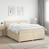  Boxspring krevet s madracem Krem 200 x 200 cm Tkanina | shoptok.hr