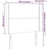  Uzglavlje s ušima svjetlosivi 103x16x118/128 cm od tkanine | shoptok.hr