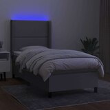  Box spring s madracem LED svjetlosivi 100x200 cm tkanina | shoptok.hr